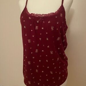 Wild Fable Burgundy Floral Camisole